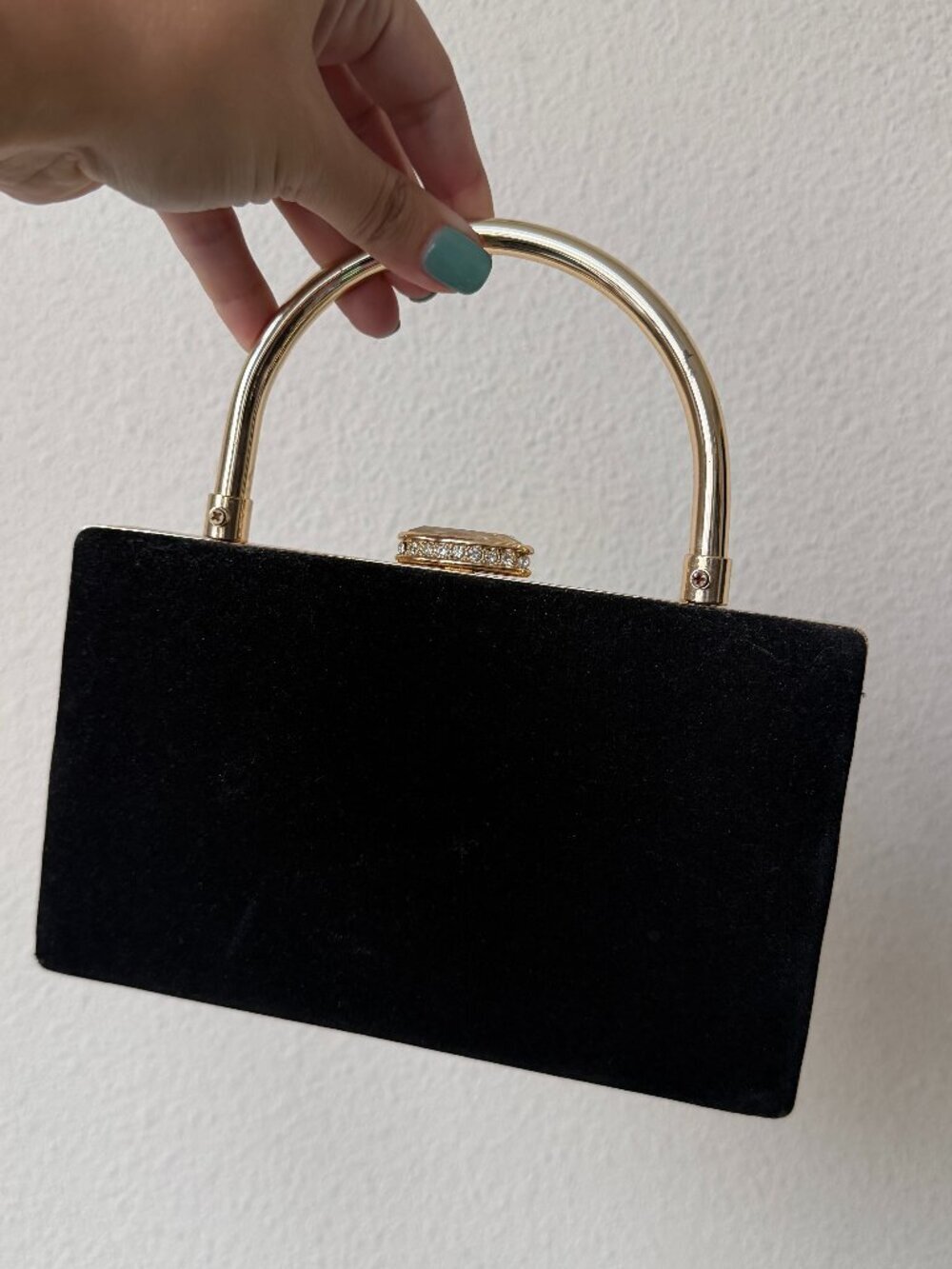 House of Harlow 1960 Black Velvet Clutch Crossbody Bag